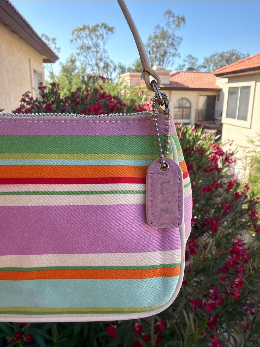 🌈Vintage Y2K Coach Hampton Multicolor Striped Demi Baguette – Style 10802 - Picture 10 of 10